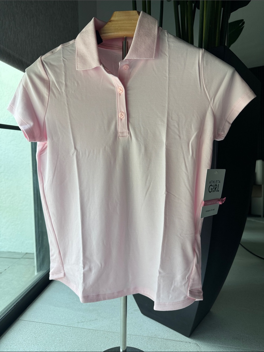NWT Athleta Girl Pink School Day Polo XL 14 Uniform Shirt